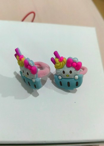 Diğer Renkli Elastik Hello Kitty Saç Tokası