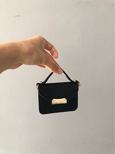  Beden Siyah mini cüzdan çanta
