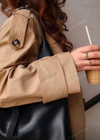s Beden camel Renk H&M kısa trençkot