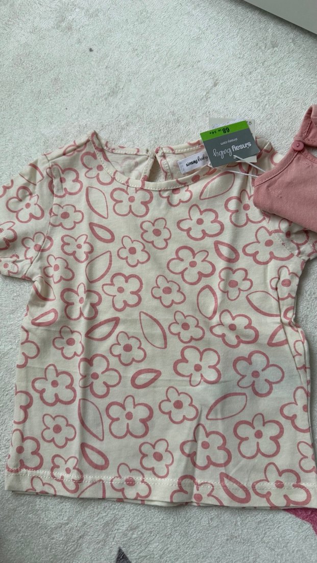 Kız Çocuk Pembe Keten Fırfırlı Tişört - Görsel 2