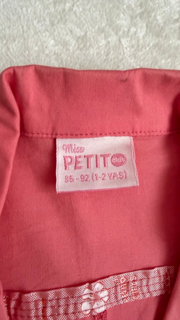 Düğmeli Pembe Kız Ceketi ve pantolon takım - Görsel 3