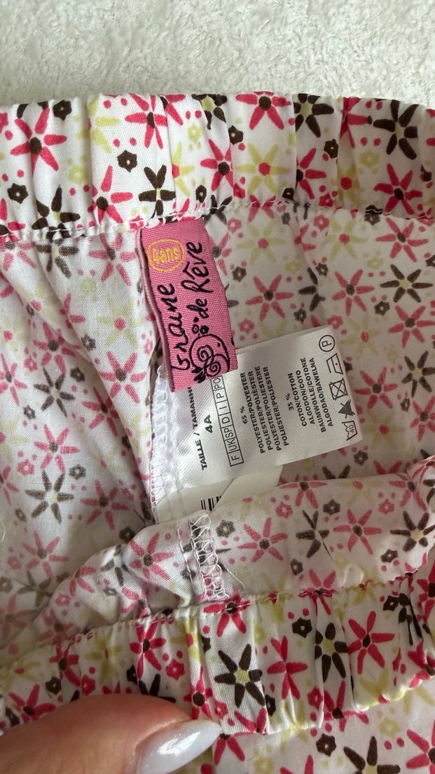 Çiçek Desenli kız Çocuk Bol Pantolon ve uzun kol tshirt takım - Görsel 2