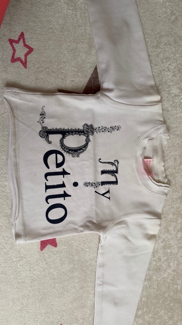 Çiçek Desenli kız Çocuk Bol Pantolon ve uzun kol tshirt takım - Görsel 3