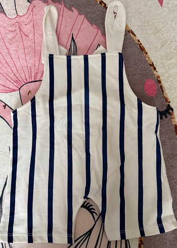 Erkek Çocuk Çizgili Askılı Tulum - Görsel 2