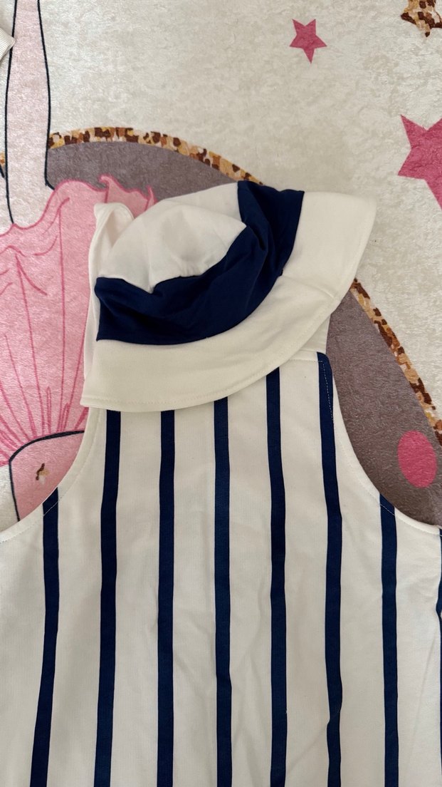 Erkek Çocuk Çizgili Askılı Tulum - Görsel 3