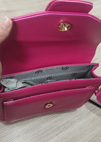 Pembe Deri Kemerli Kadın Çanta - Görsel 4