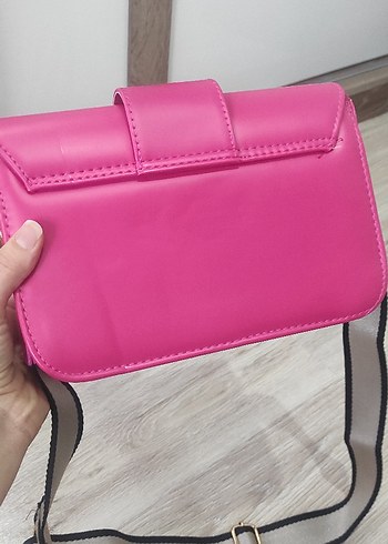 Pembe Deri Kemerli Kadın Çanta - Görsel 5