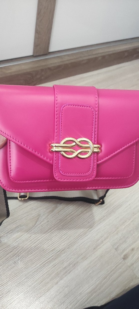 Pembe Deri Kemerli Kadın Çanta - Görsel 3