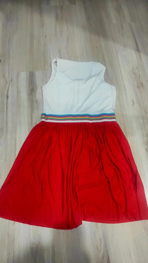 Renkli Pilili Midi Kadın Elbise - Görsel 3