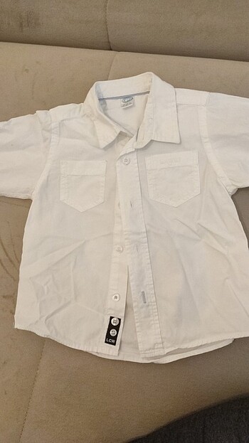 9-12 ay kısa kol yapılabilen beyaz gömlek