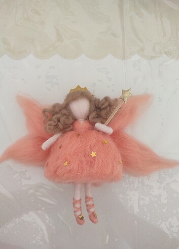 2 adet Peri kızı keçe bebek kapı süsü yastık süsü 17 cm