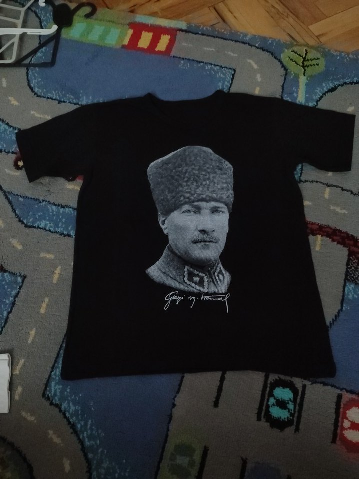 Erkek Siyah Baskılı Kısa Kollu Tişört - Görsel 2