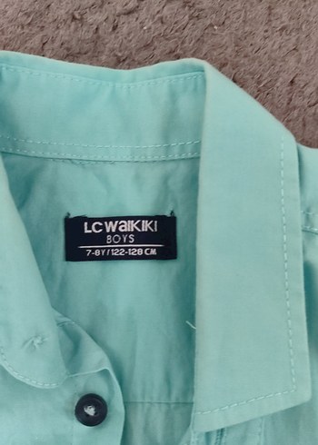 Erkek Çocuk Turkuaz Keten Kısa Kollu Gömlek - Görsel 2