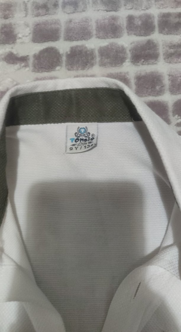 Düğmeli Beyaz Keten Erkek çocuk Gömlek - Görsel 2