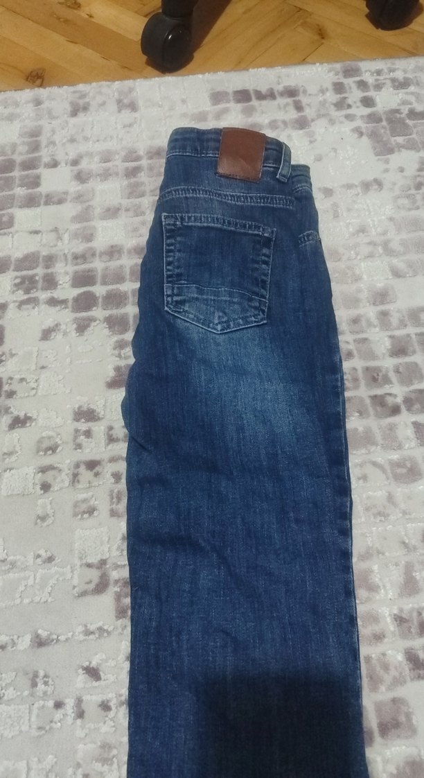 Mavi bağlamalı regular fit erkek çocuk kot pantolon - Görsel 2