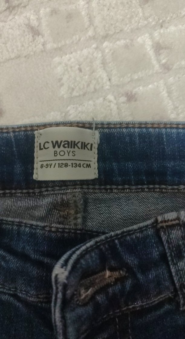 Mavi bağlamalı regular fit erkek çocuk kot pantolon - Görsel 3