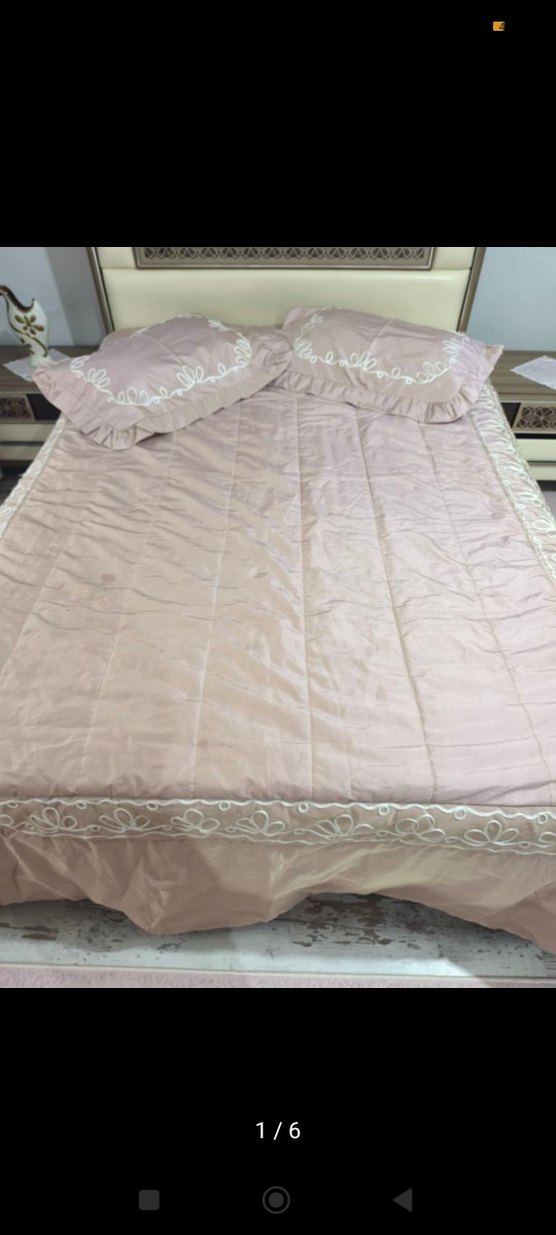Nakışlı Pudra Pembe Yatak Örtüsü - Görsel 3
