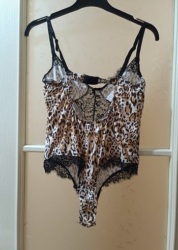 Leopar Desenli Dantelli Mini Büstiyer - Görsel 4