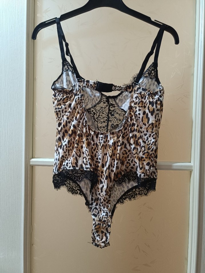 Leopar Desenli Dantelli Mini Büstiyer - Görsel 4