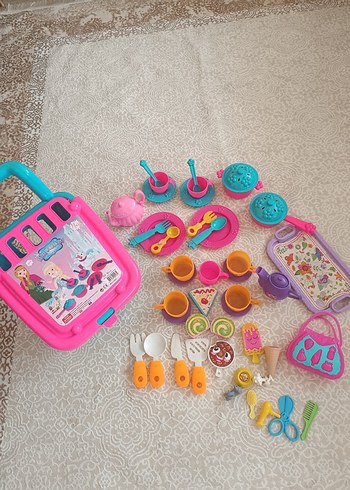 Renkli Oyuncak Mutfak Seti ve Aksesuarları