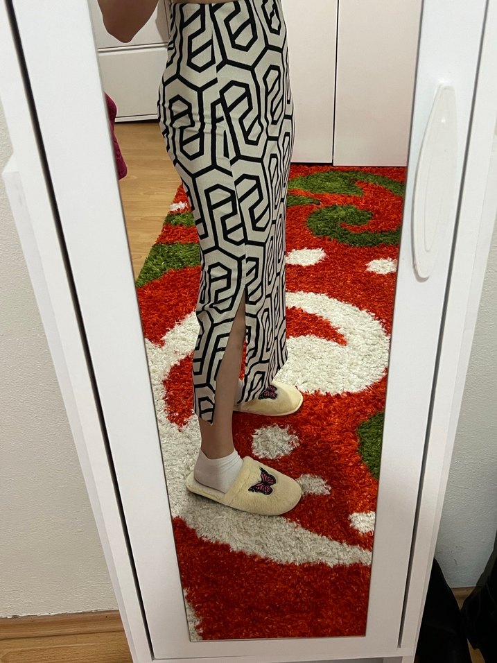 Desenli midi etek - Görsel 4