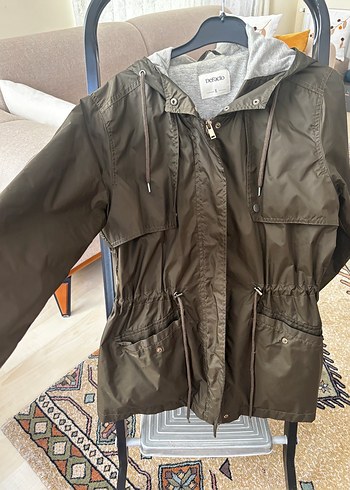 l Beden Kemerli haki Kadın Ceket