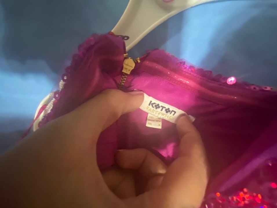 Pembe Payetli Mini Straplez Elbise - Görsel 5