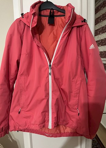 Adidas Orijinal Kadın Pembe Fermuarlı Spor Mont