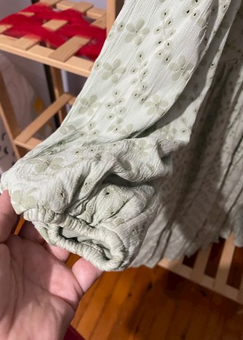 Bohem V Yaka midi elbise - Görsel 3