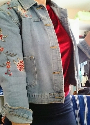 m Beden vintage tasarımlı kot ceket 