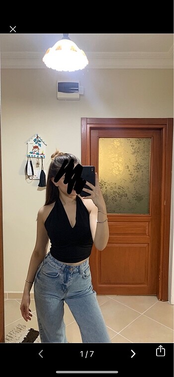 Sırtı açık siyah crop