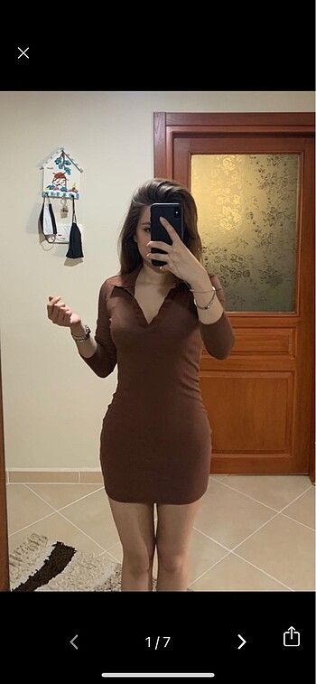 Polo yaka mini elbise