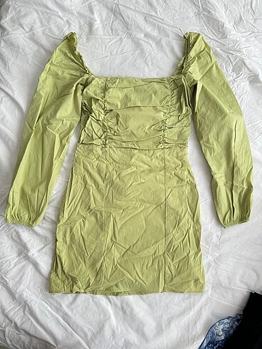 Bershka keten elbise