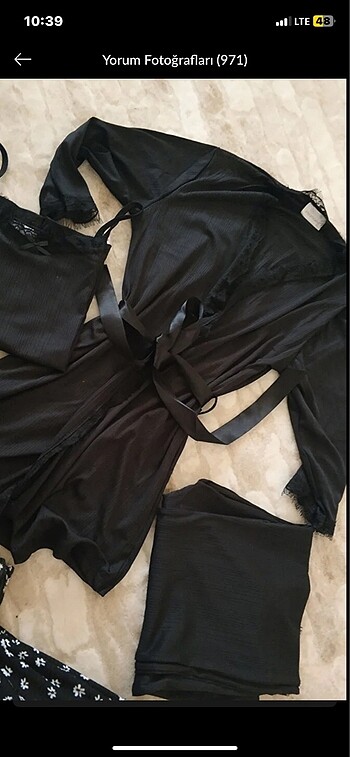 s Beden siyah Renk Pijama takımı sabahlıklı