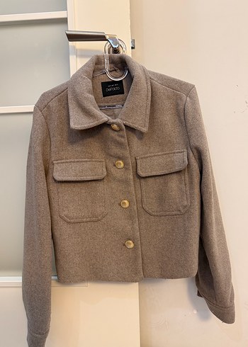 Düğmeli Bej Midi Kadın Kaban - Görsel 2