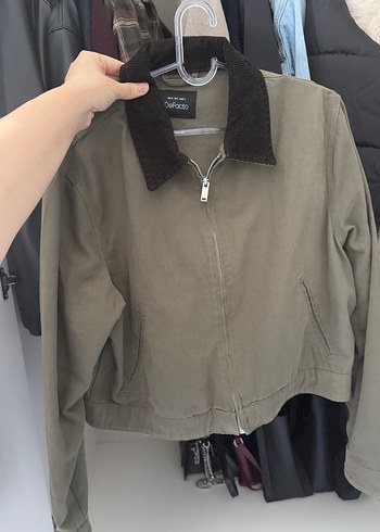 Bej Kadın Süet Fermuarlı Ceket - Görsel 2