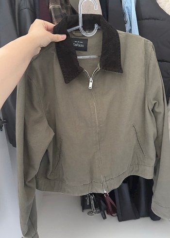 Bej Kadın Süet Fermuarlı Ceket - Görsel 3