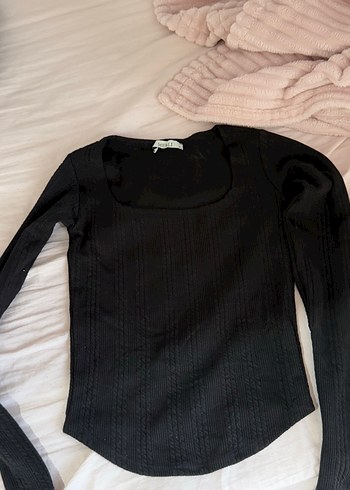 MERLİ Lacivert siyah  beyaz Fitilli Uzun Kollu TrikoKazak - Görsel 3