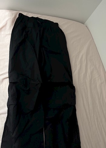 Siyah Keten Midi Kadın Pantolon - Görsel 2