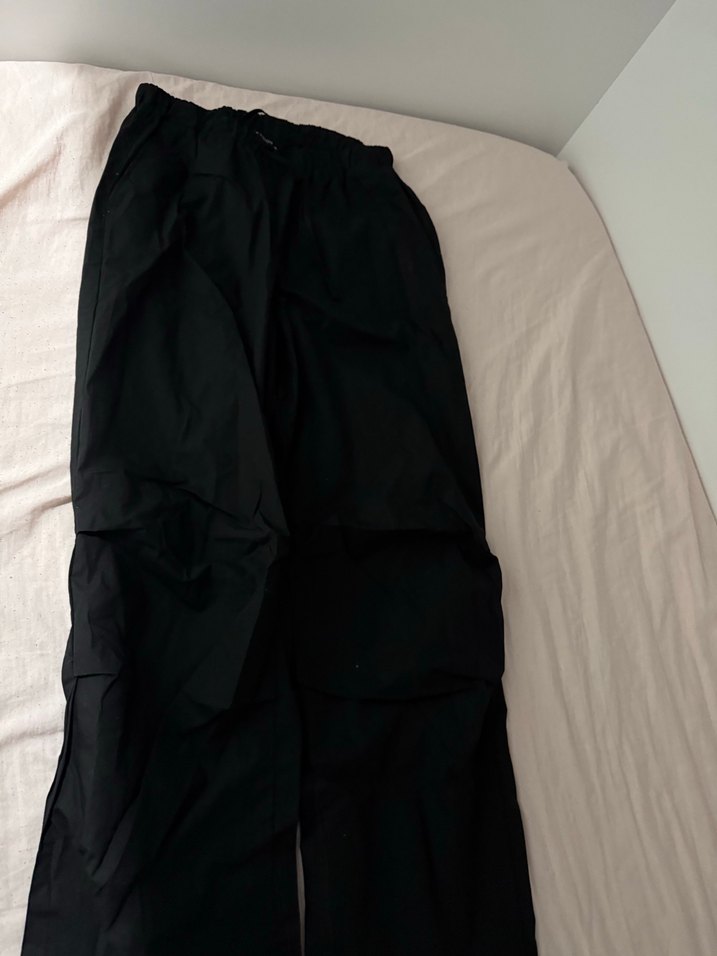 Siyah Keten Midi Kadın Pantolon - Görsel 2