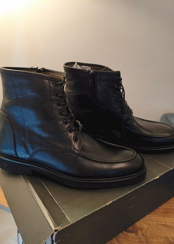 Erkek Siyah Deri Klasik Goth Bot - Görsel 2