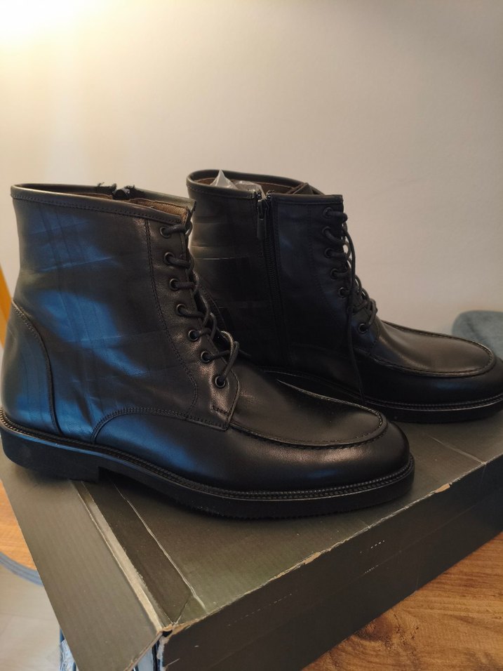 Erkek Siyah Deri Klasik Goth Bot - Görsel 2