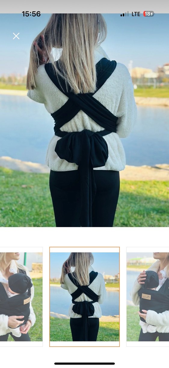 Koyu Camel Bebek Taşıma Slingi - Görsel 3