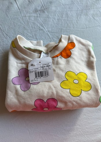 Çiçek Desenli Kız Çocuk Sweatshirt
