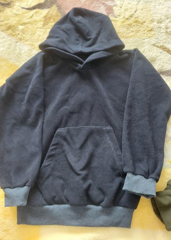 Gri Kapüşonlu Erkek Polar Sweatshirt