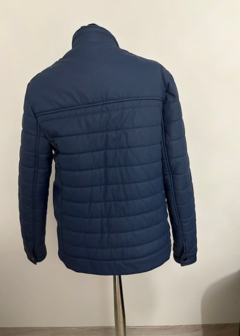 Mavi Erkek Fermuarlı Biker Mont - Görsel 6