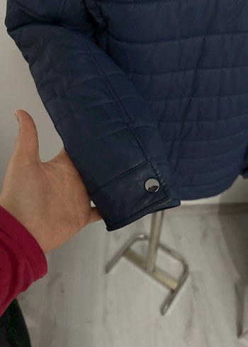 Mavi Erkek Fermuarlı Biker Mont - Görsel 7