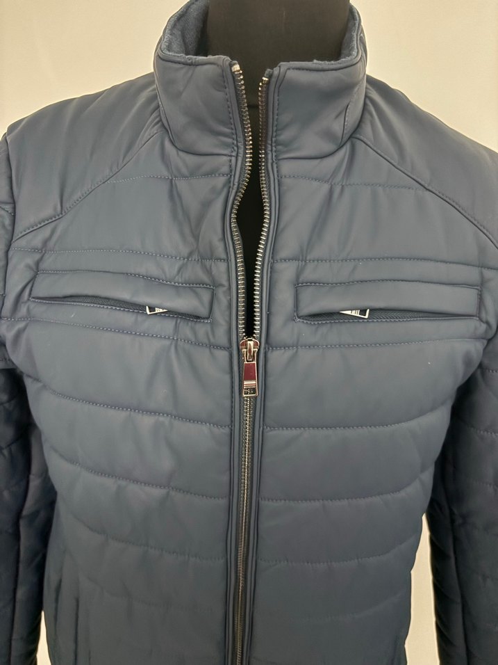 Mavi Erkek Fermuarlı Biker Mont - Görsel 3