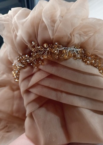 Bej Drapeli Bohem Kadın Saç Aksesuarı - Görsel 2