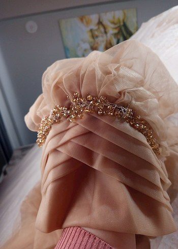 Bej Drapeli Bohem Kadın Saç Aksesuarı - Görsel 5